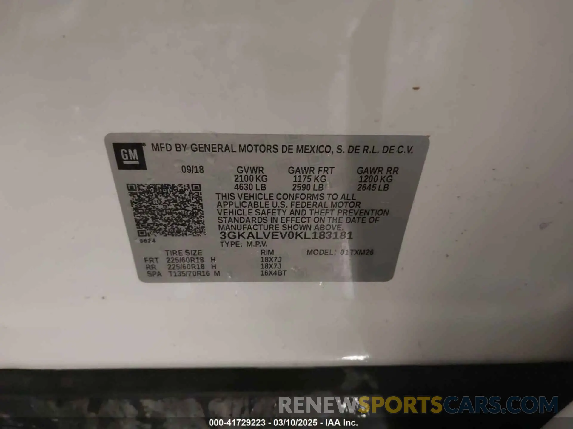 9 Photograph of a damaged car 3GKALVEV0KL183181 GMC TERRAIN 2019