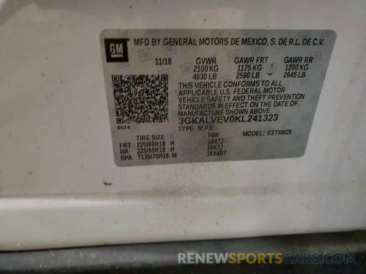 12 Photograph of a damaged car 3GKALVEV0KL241323 GMC TERRAIN 2019