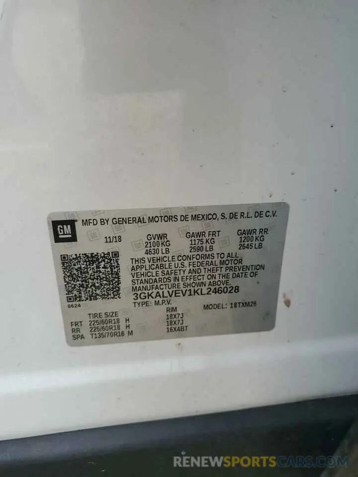 15 Photograph of a damaged car 3GKALVEV1KL246028 GMC TERRAIN 2019