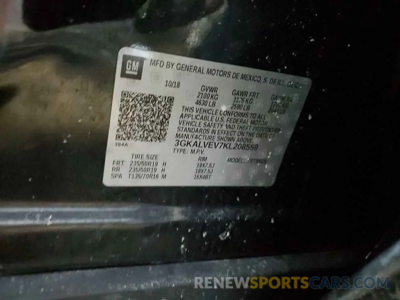13 Photograph of a damaged car 3GKALVEV7KL208559 GMC TERRAIN 2019