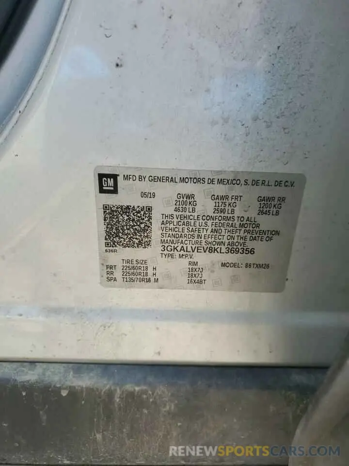 13 Photograph of a damaged car 3GKALVEV8KL369356 GMC TERRAIN 2019