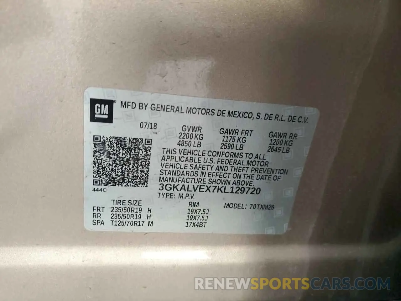 13 Photograph of a damaged car 3GKALVEX7KL129720 GMC TERRAIN 2019