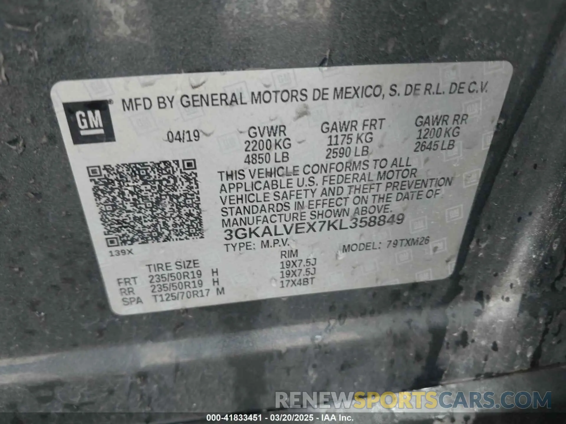 9 Photograph of a damaged car 3GKALVEX7KL358849 GMC TERRAIN 2019