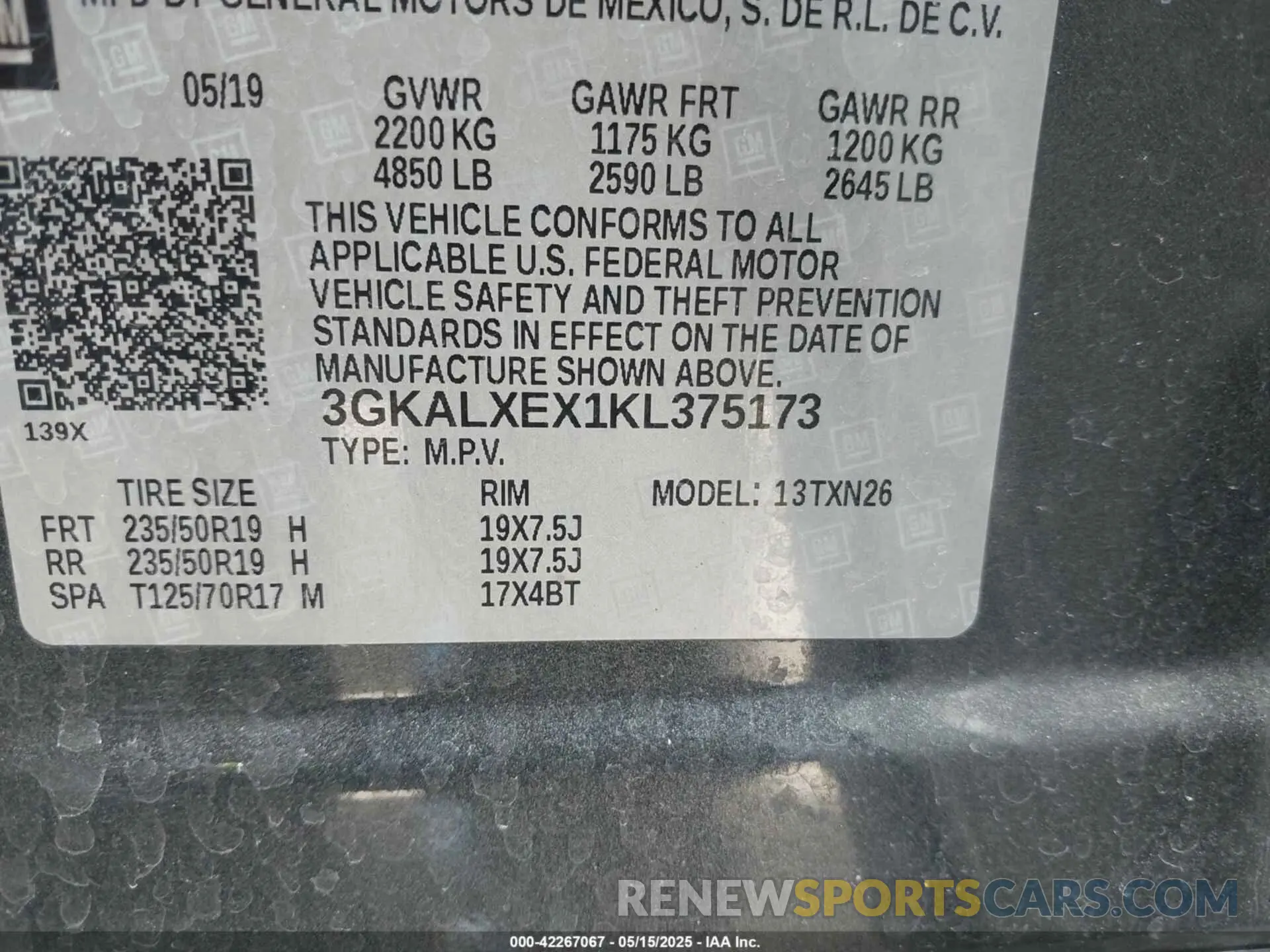 9 Photograph of a damaged car 3GKALXEX1KL375173 GMC TERRAIN 2019