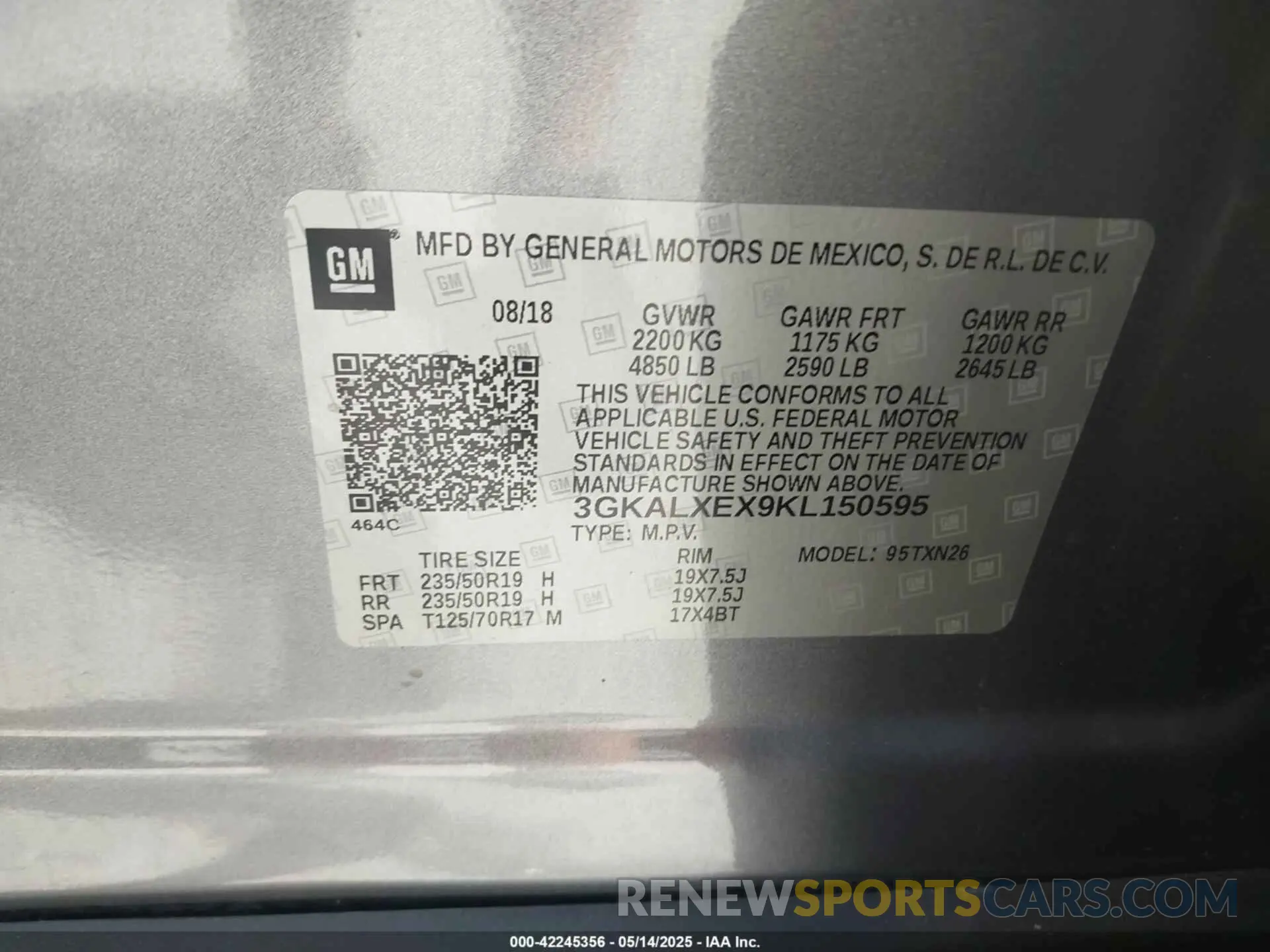 9 Photograph of a damaged car 3GKALXEX9KL150595 GMC TERRAIN 2019