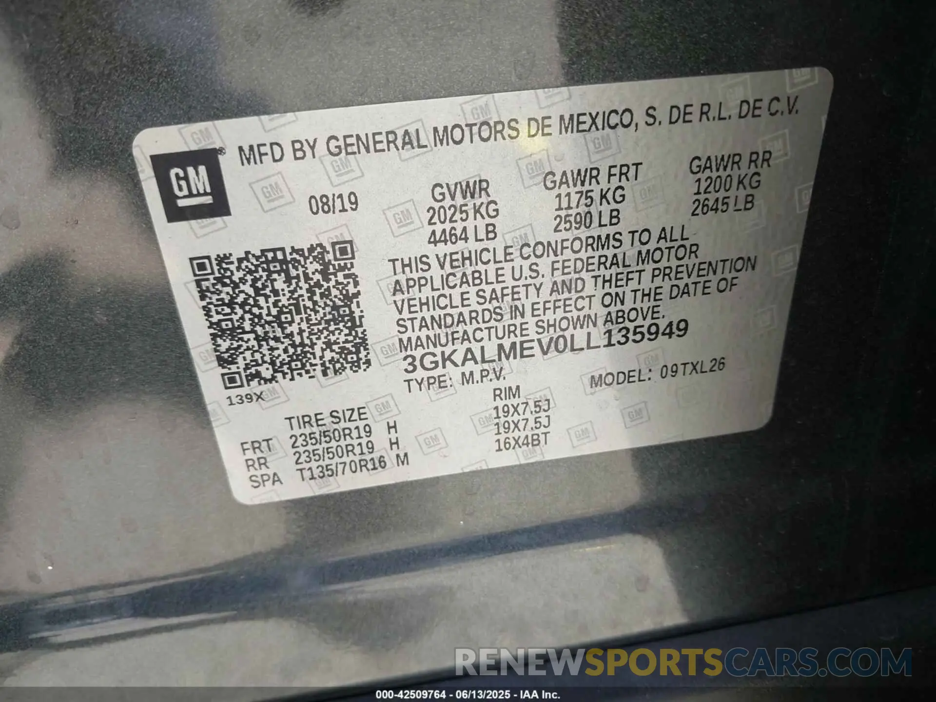 9 Photograph of a damaged car 3GKALMEV0LL135949 GMC TERRAIN 2020