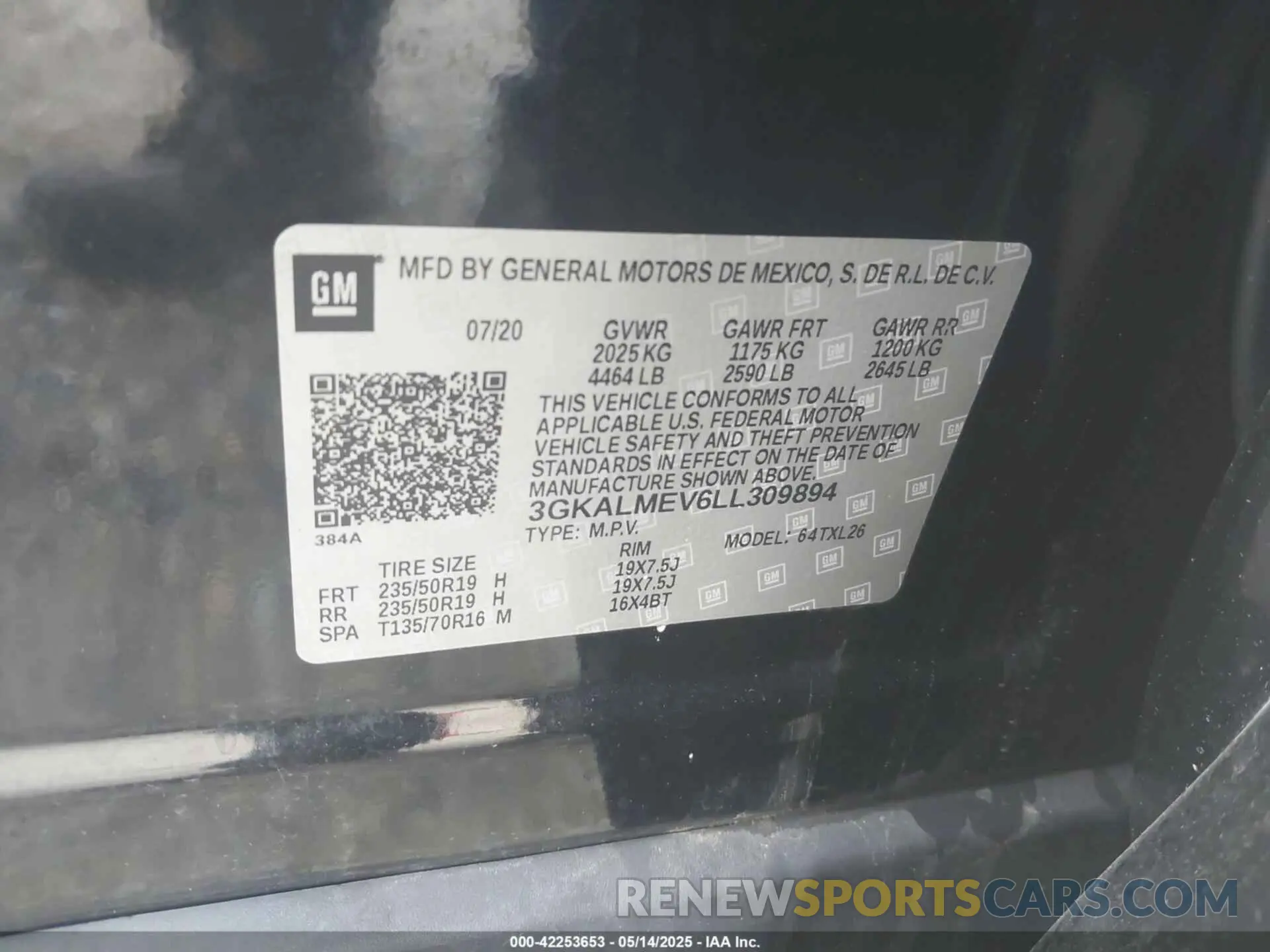 9 Photograph of a damaged car 3GKALMEV6LL309894 GMC TERRAIN 2020