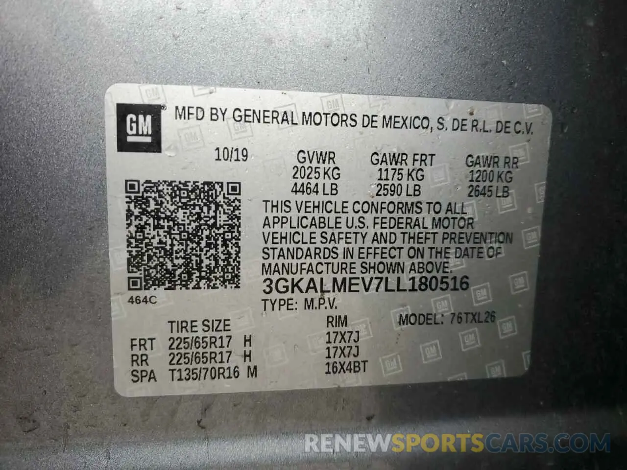 12 Photograph of a damaged car 3GKALMEV7LL180516 GMC TERRAIN 2020