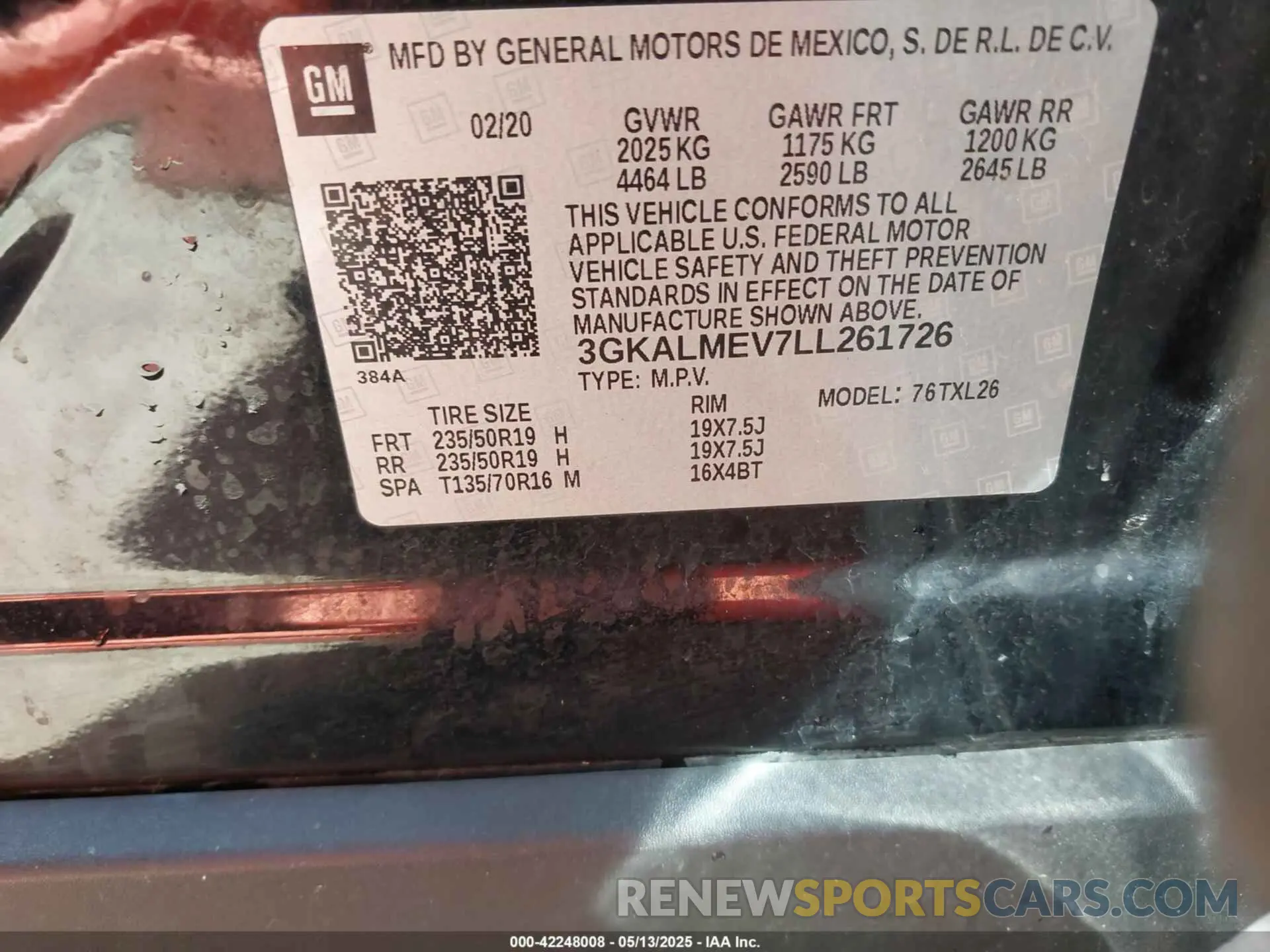 9 Photograph of a damaged car 3GKALMEV7LL261726 GMC TERRAIN 2020