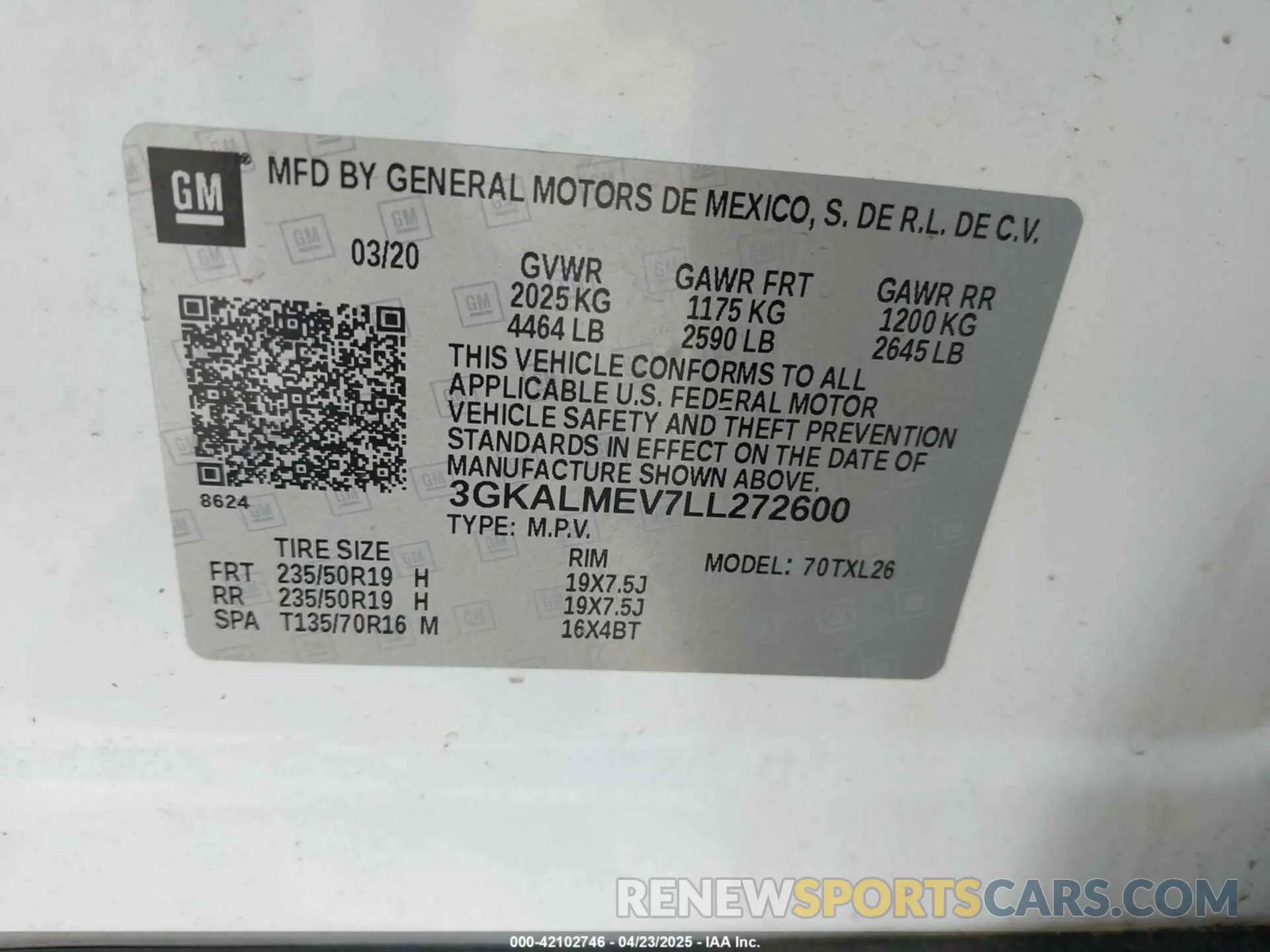 9 Фотография поврежденного автомобиля 3GKALMEV7LL272600 GMC TERRAIN 2020