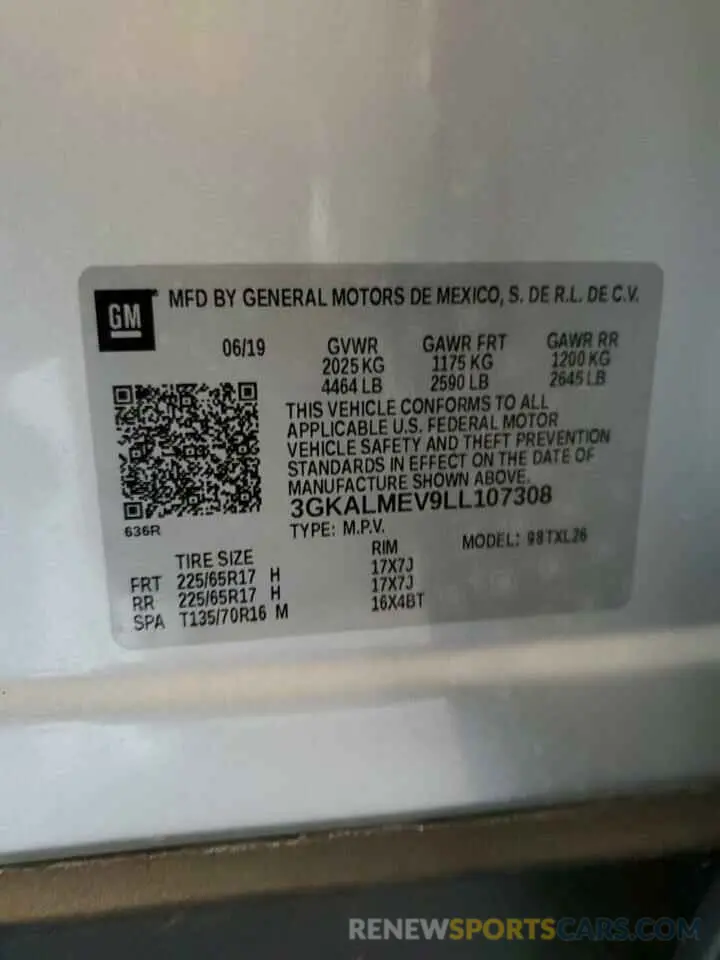 12 Фотография поврежденного автомобиля 3GKALMEV9LL107308 GMC TERRAIN 2020