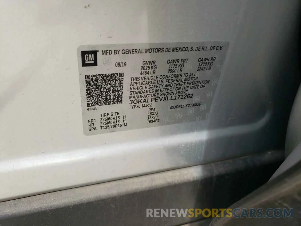 13 Фотография поврежденного автомобиля 3GKALPEVXLL171262 GMC TERRAIN 2020