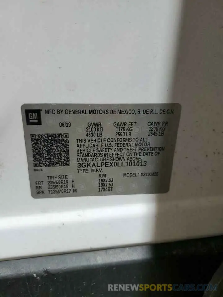 16 Photograph of a damaged car 3GKALPEX0LL101013 GMC TERRAIN 2020