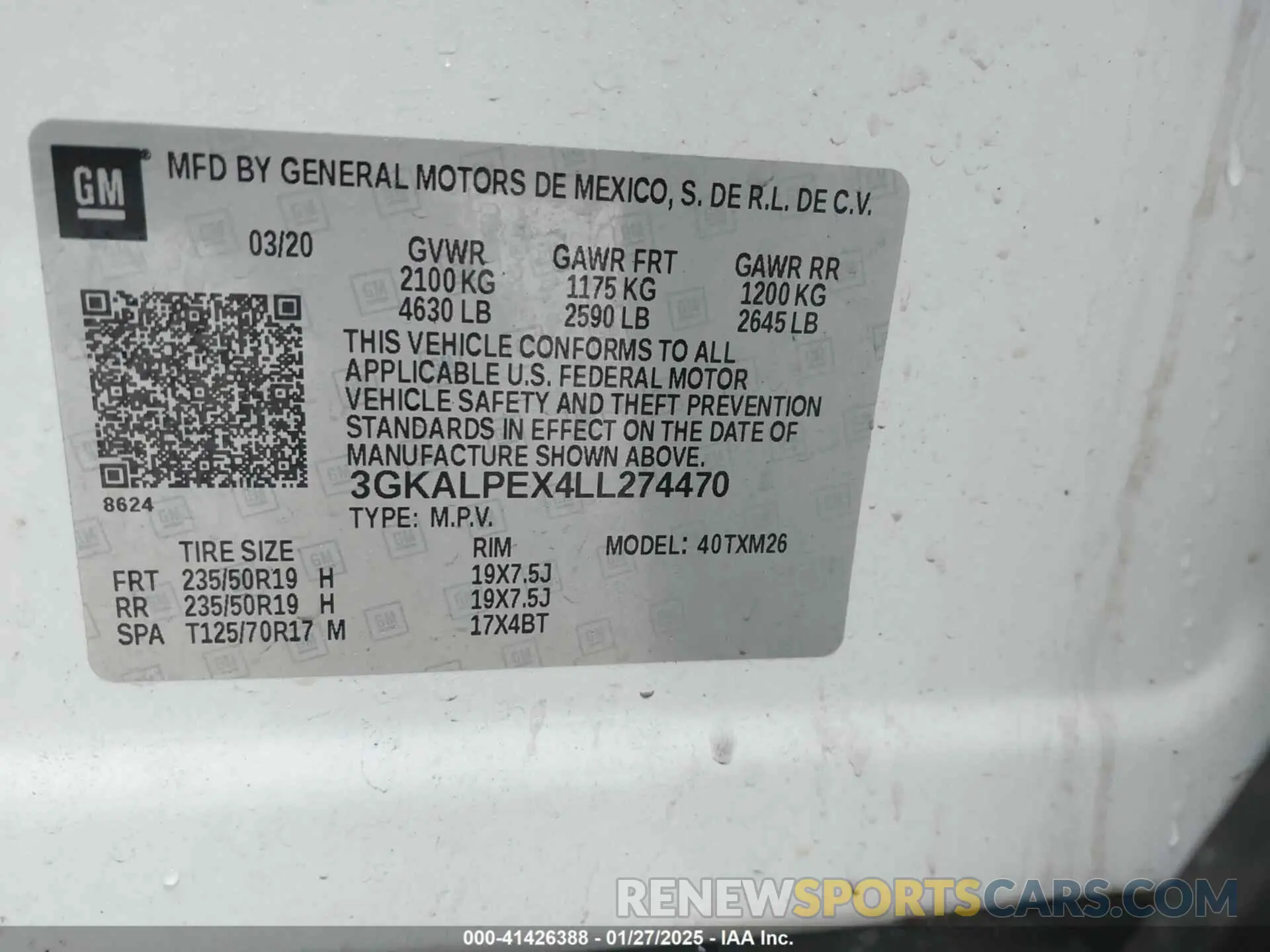 9 Photograph of a damaged car 3GKALPEX4LL274470 GMC TERRAIN 2020
