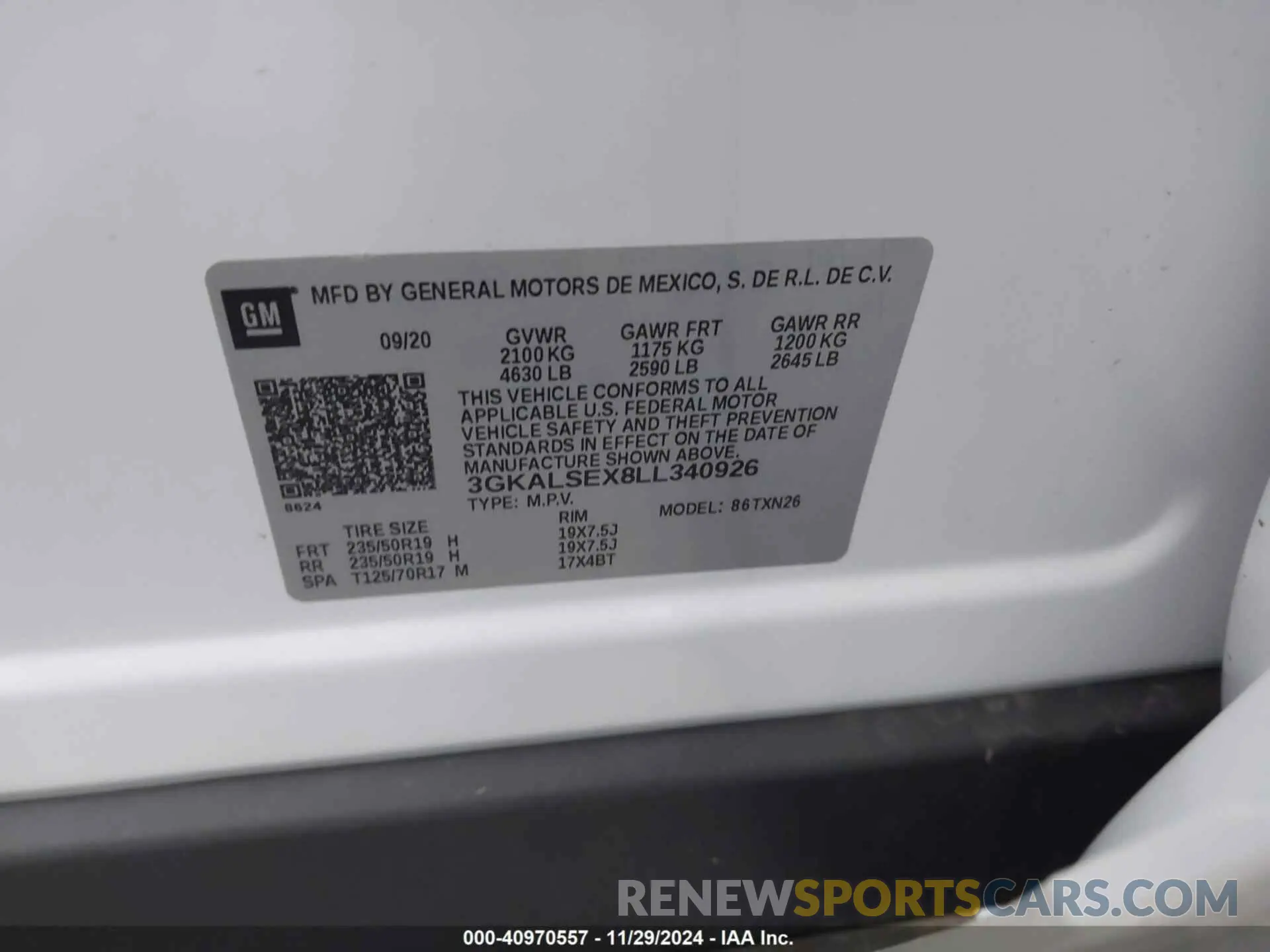 9 Фотография поврежденного автомобиля 3GKALSEX8LL340926 GMC TERRAIN 2020