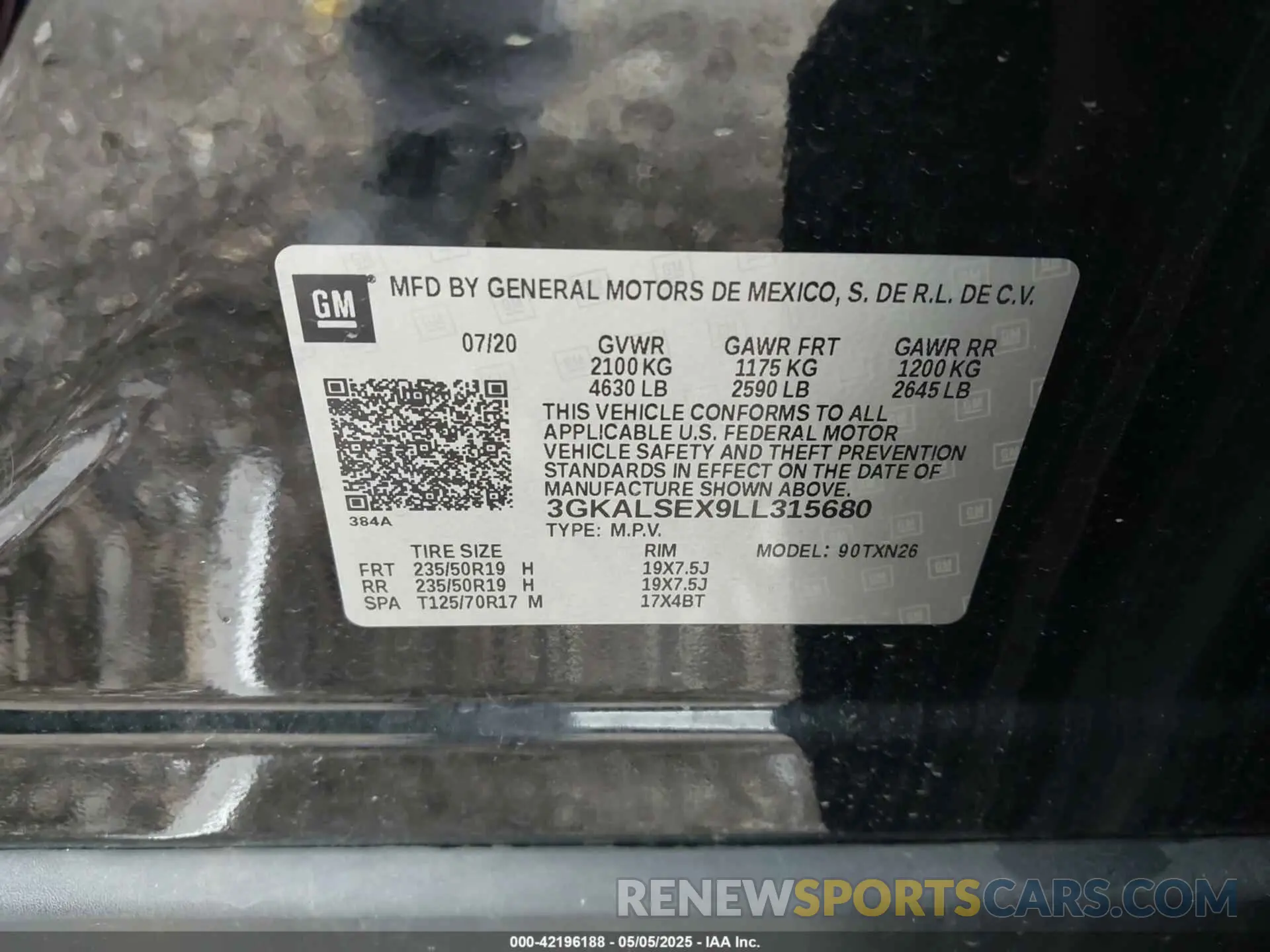 9 Photograph of a damaged car 3GKALSEX9LL315680 GMC TERRAIN 2020