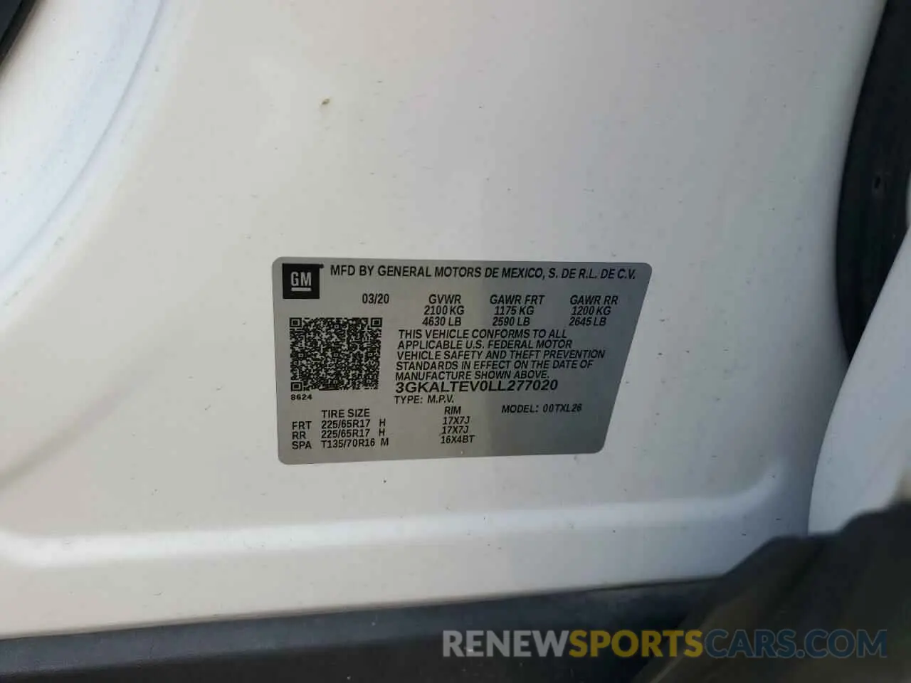 14 Photograph of a damaged car 3GKALTEV0LL277020 GMC TERRAIN 2020