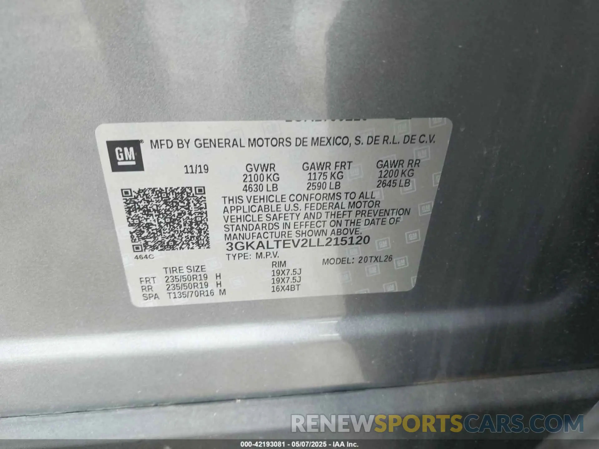 9 Photograph of a damaged car 3GKALTEV2LL215120 GMC TERRAIN 2020