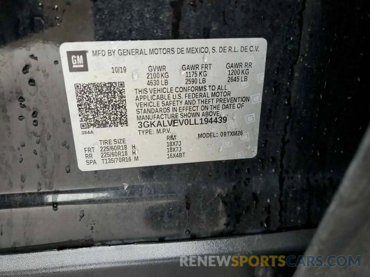 14 Photograph of a damaged car 3GKALVEV0LL194439 GMC TERRAIN 2020
