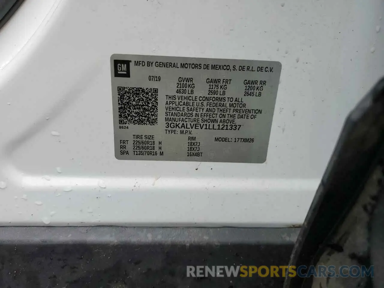 13 Photograph of a damaged car 3GKALVEV1LL121337 GMC TERRAIN 2020