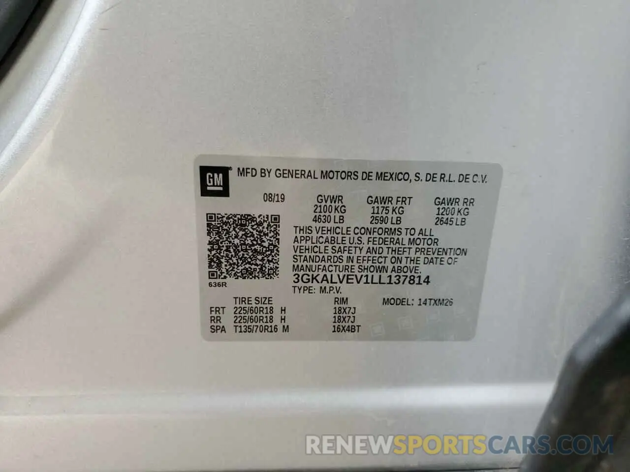 15 Photograph of a damaged car 3GKALVEV1LL137814 GMC TERRAIN 2020