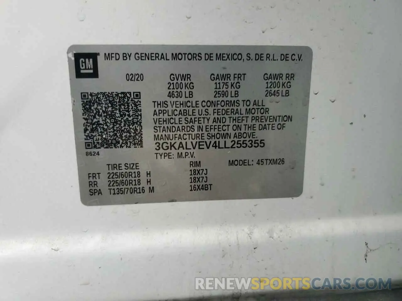 12 Photograph of a damaged car 3GKALVEV4LL255355 GMC TERRAIN 2020