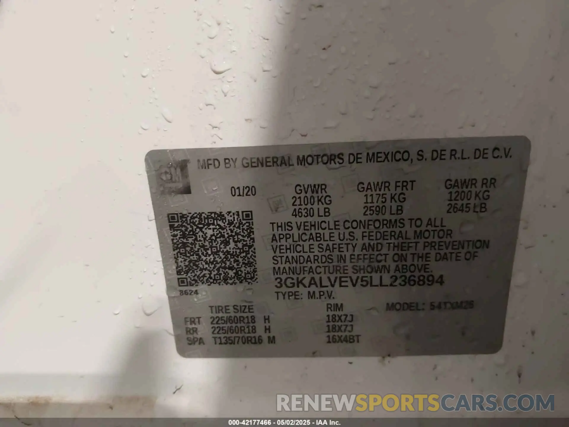 9 Photograph of a damaged car 3GKALVEV5LL236894 GMC TERRAIN 2020