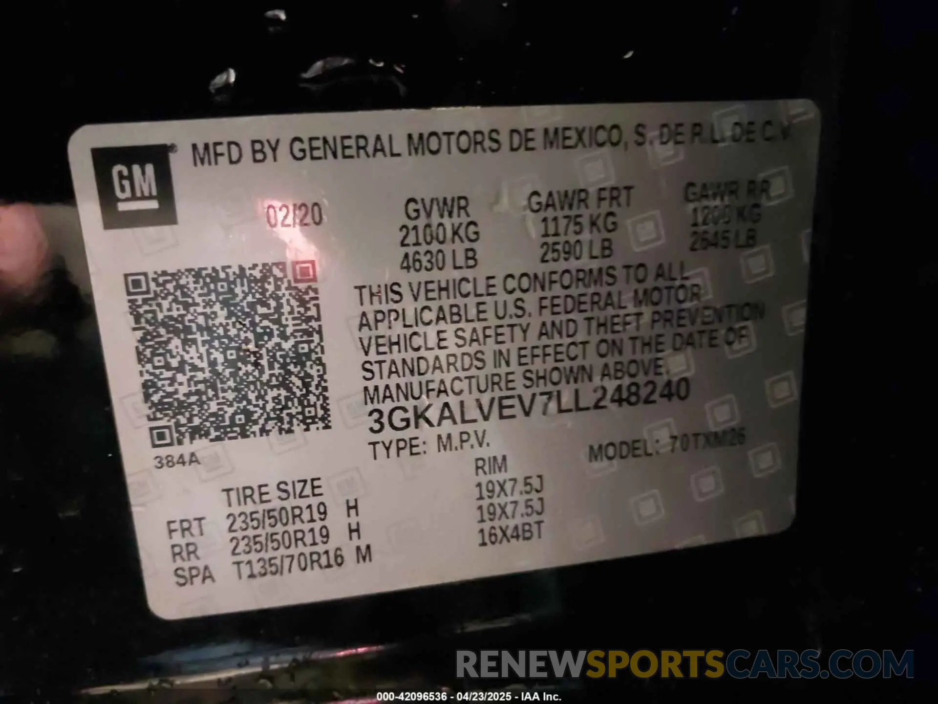 9 Photograph of a damaged car 3GKALVEV7LL248240 GMC TERRAIN 2020