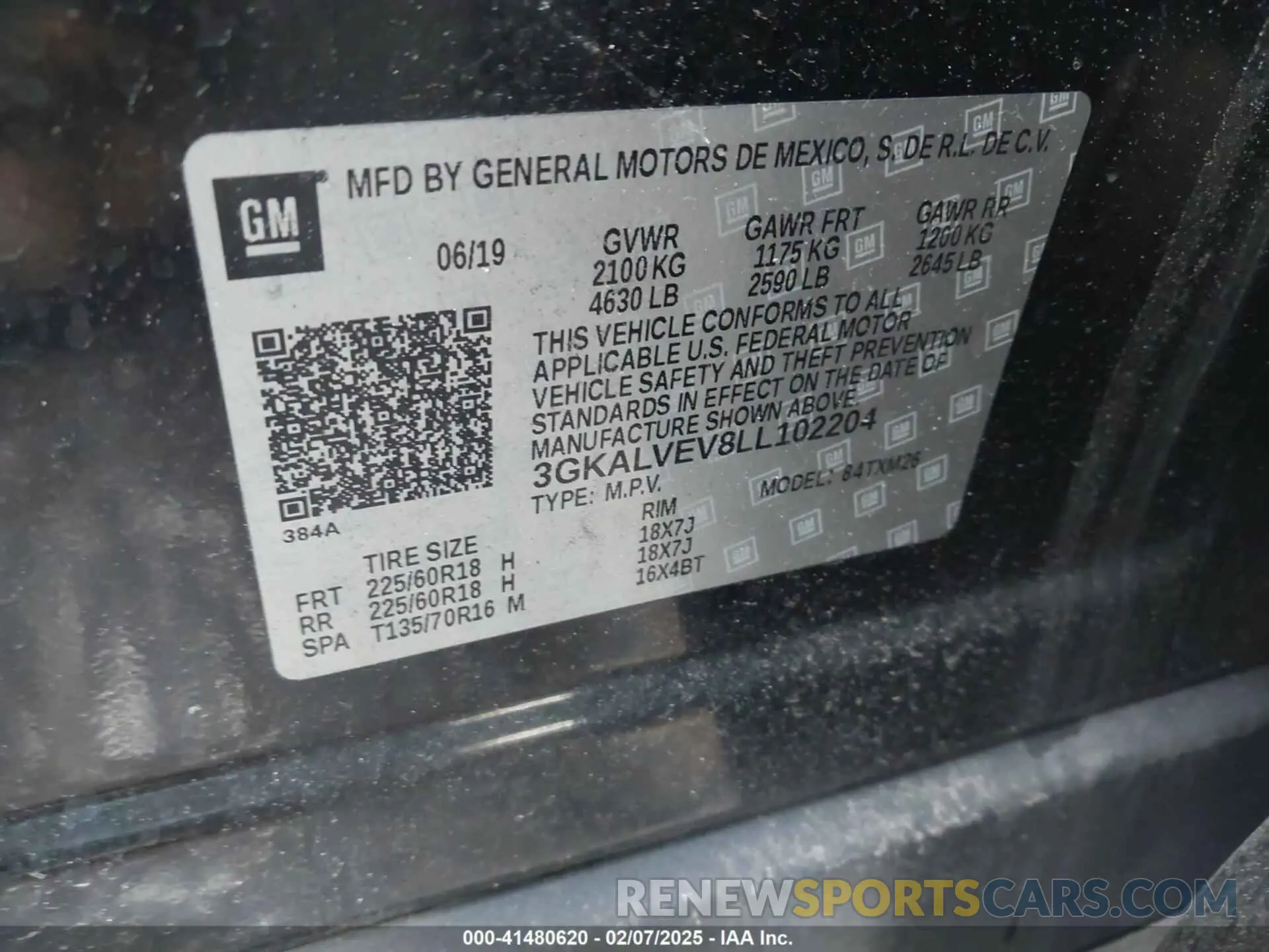 9 Photograph of a damaged car 3GKALVEV8LL102204 GMC TERRAIN 2020