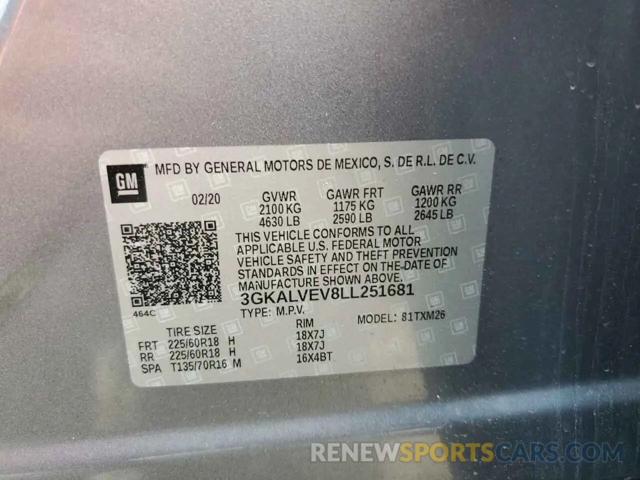 14 Фотография поврежденного автомобиля 3GKALVEV8LL251681 GMC TERRAIN 2020