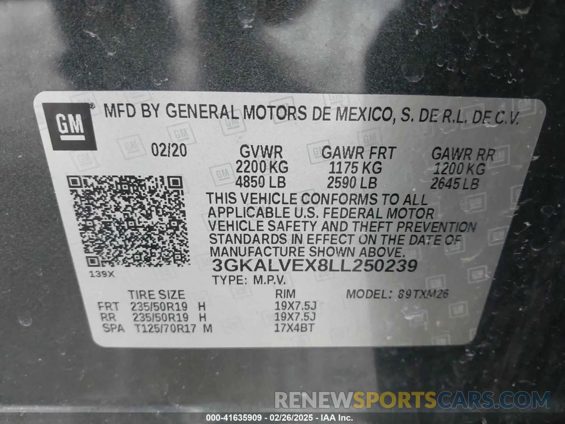9 Photograph of a damaged car 3GKALVEX8LL250239 GMC TERRAIN 2020