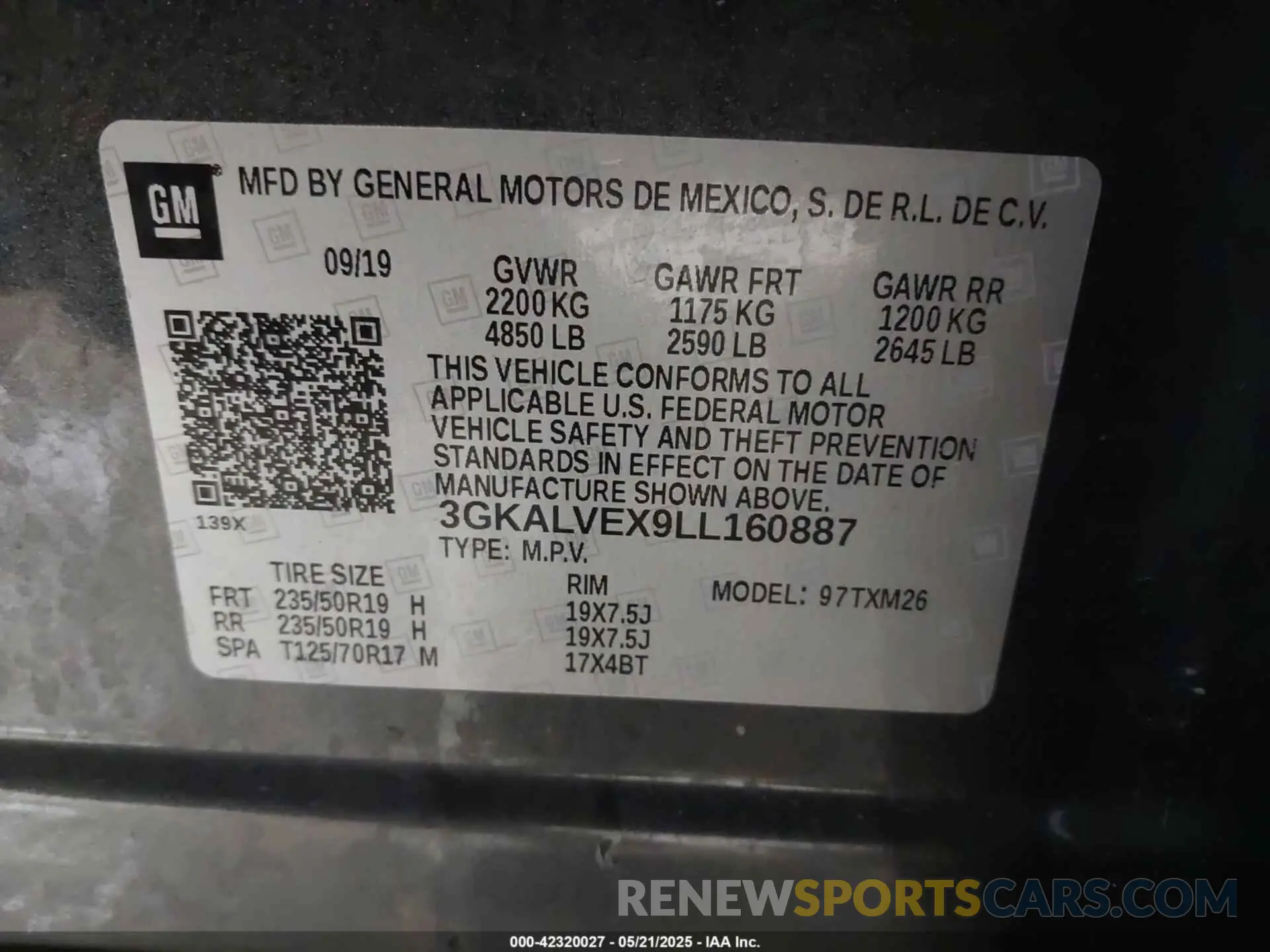 9 Photograph of a damaged car 3GKALVEX9LL160887 GMC TERRAIN 2020