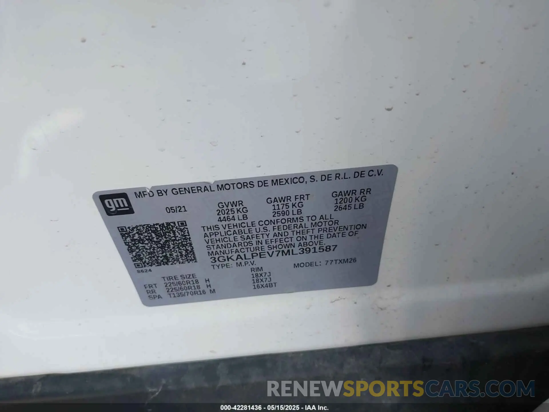 9 Photograph of a damaged car 3GKALPEV7ML391587 GMC TERRAIN 2021