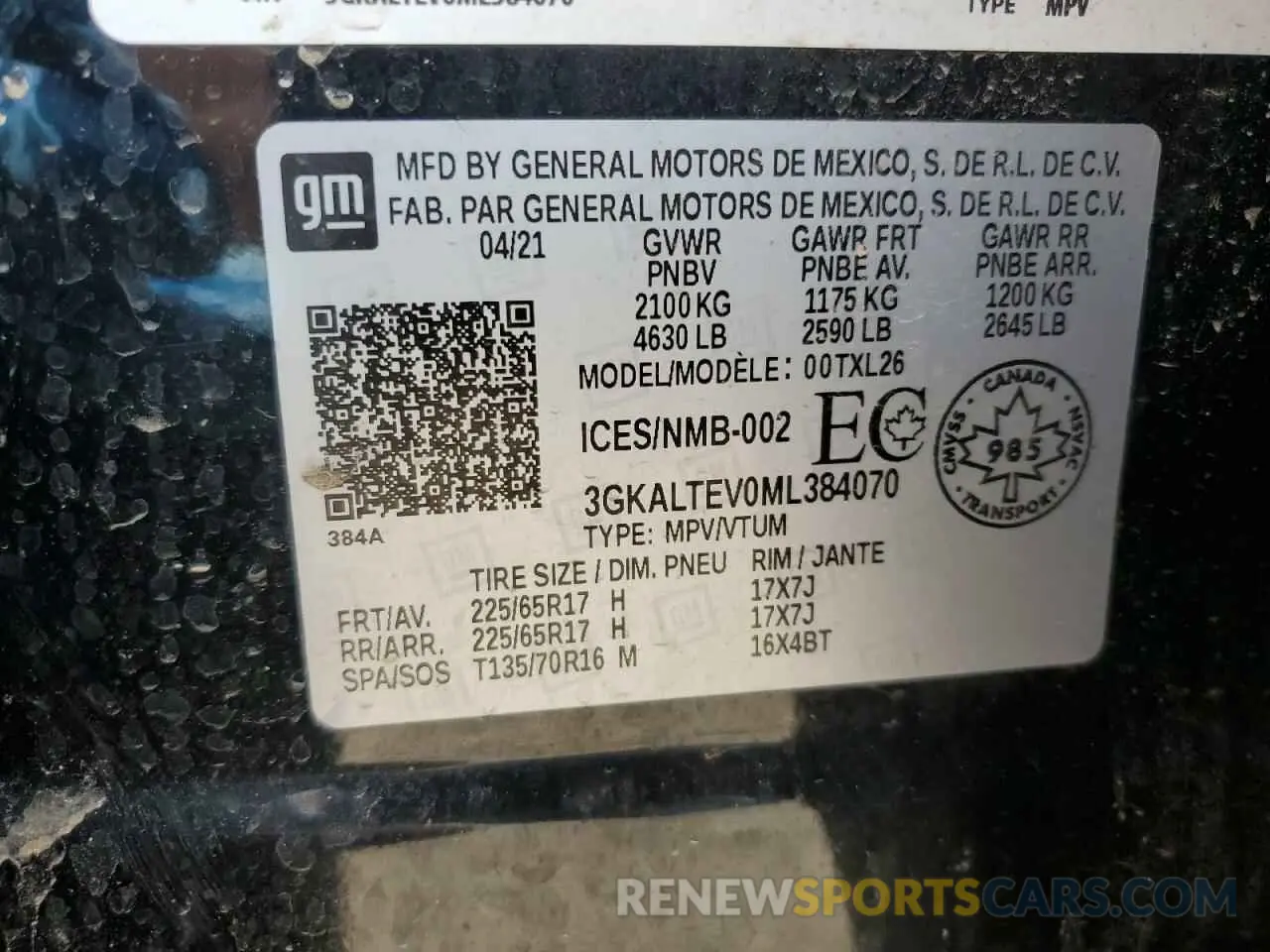 13 Фотография поврежденного автомобиля 3GKALTEV0ML384070 GMC TERRAIN 2021