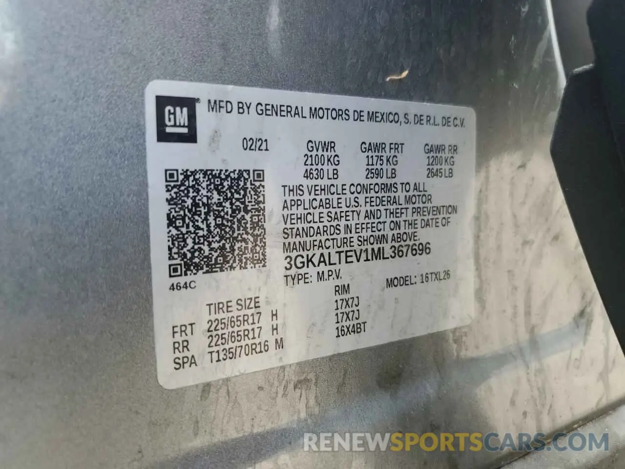 14 Photograph of a damaged car 3GKALTEV1ML367696 GMC TERRAIN 2021