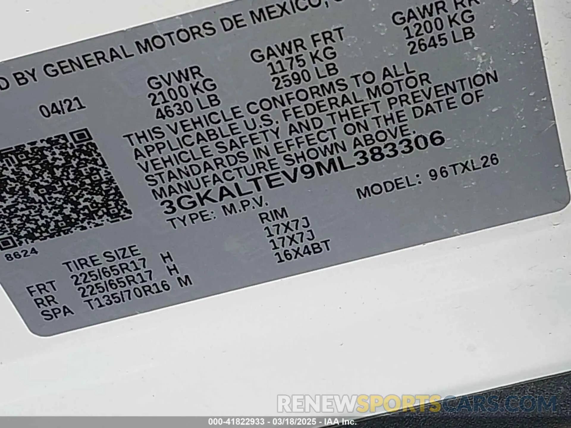9 Photograph of a damaged car 3GKALTEV9ML383306 GMC TERRAIN 2021