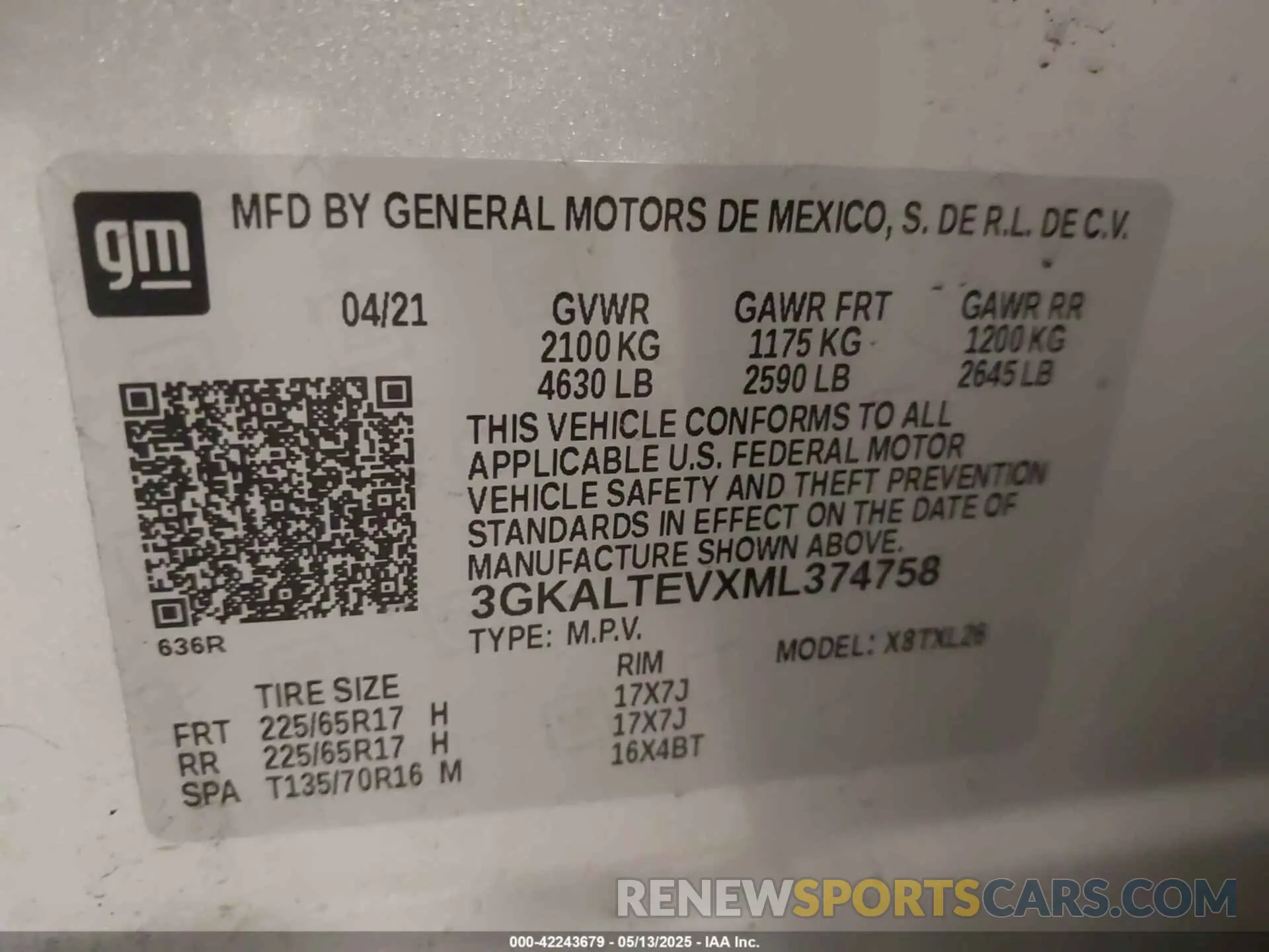 9 Фотография поврежденного автомобиля 3GKALTEVXML374758 GMC TERRAIN 2021