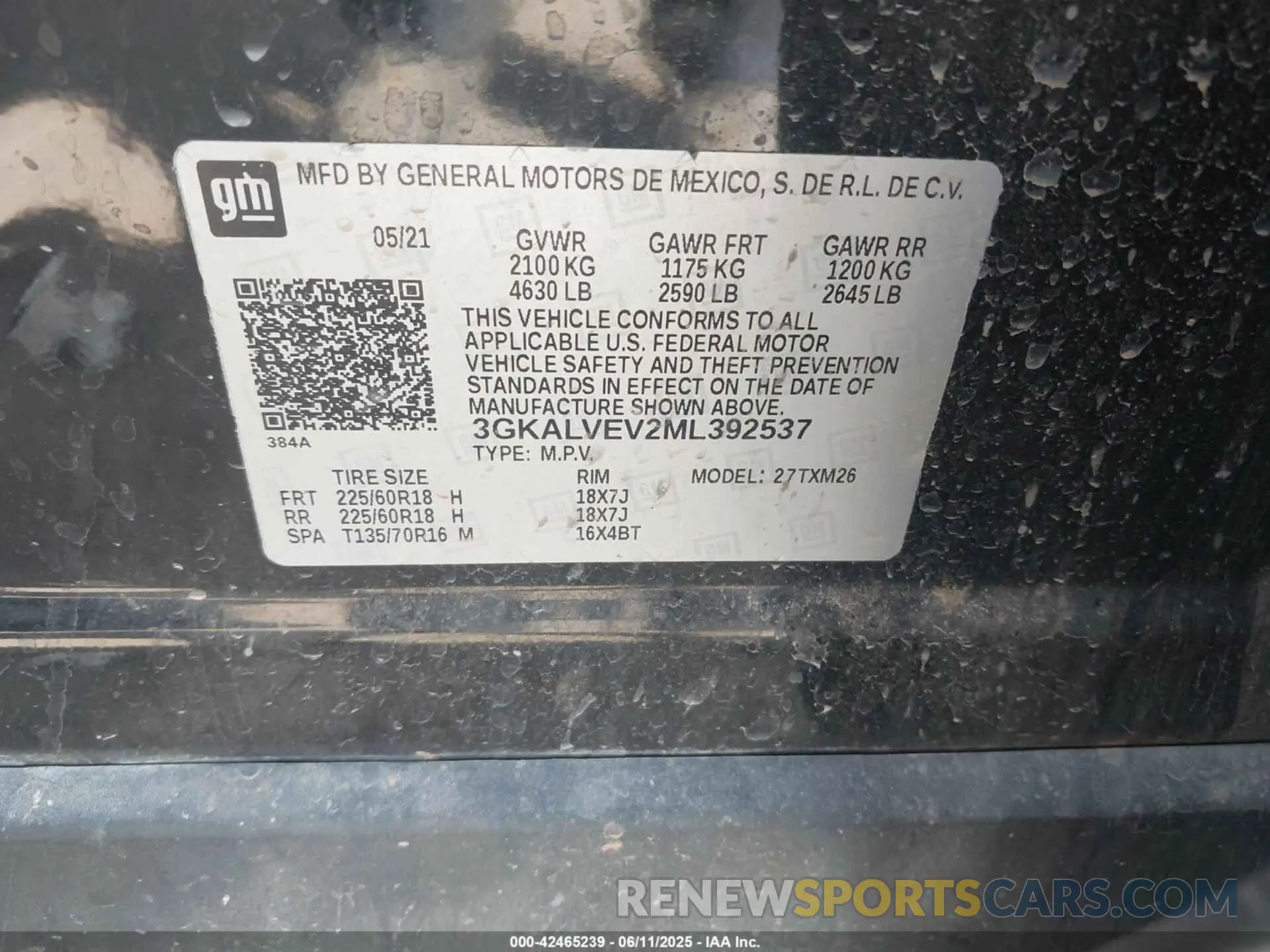 9 Фотография поврежденного автомобиля 3GKALVEV2ML392537 GMC TERRAIN 2021