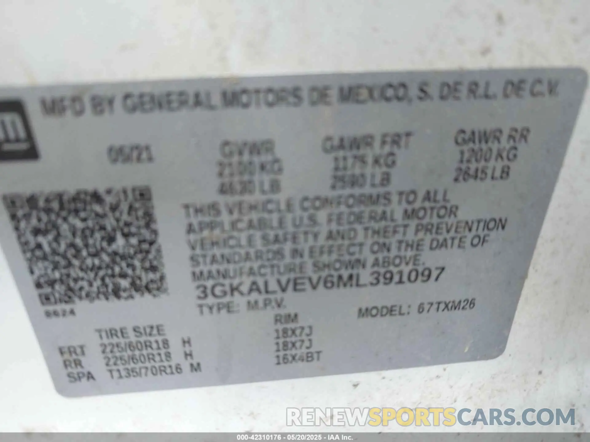 9 Photograph of a damaged car 3GKALVEV6ML391097 GMC TERRAIN 2021