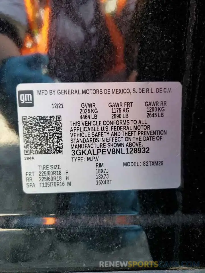 16 Фотография поврежденного автомобиля 3GKALPEV8NL128932 GMC TERRAIN 2022