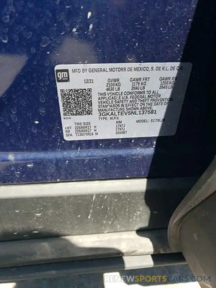 13 Photograph of a damaged car 3GKALTEV5NL137581 GMC TERRAIN 2022