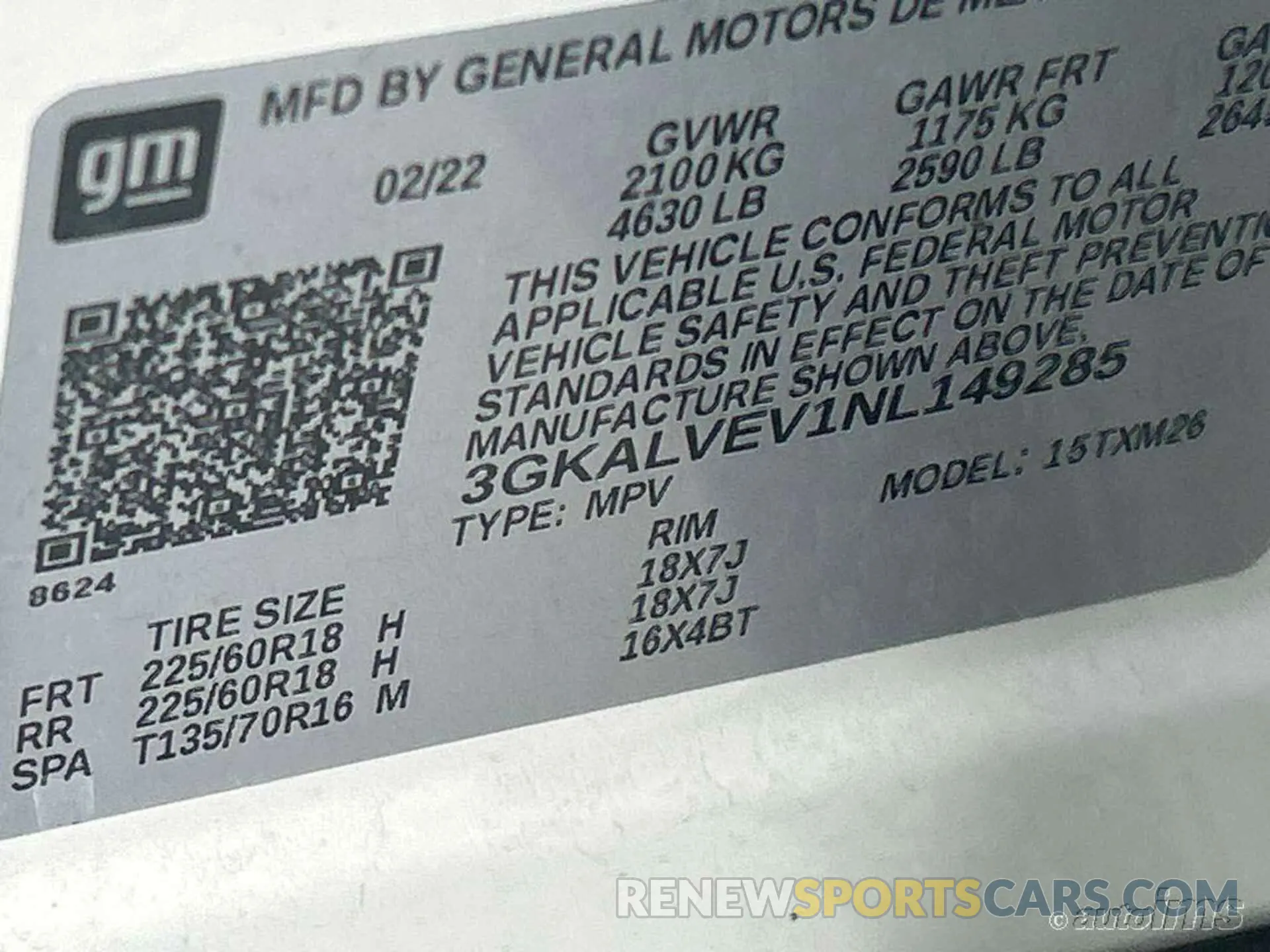 8 Photograph of a damaged car 3GKALVEV1NL149285 GMC TERRAIN 2022