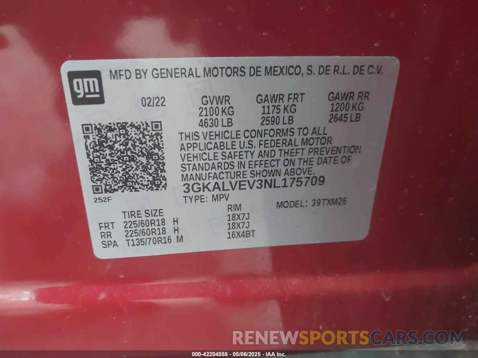 9 Фотография поврежденного автомобиля 3GKALVEV3NL175709 GMC TERRAIN 2022