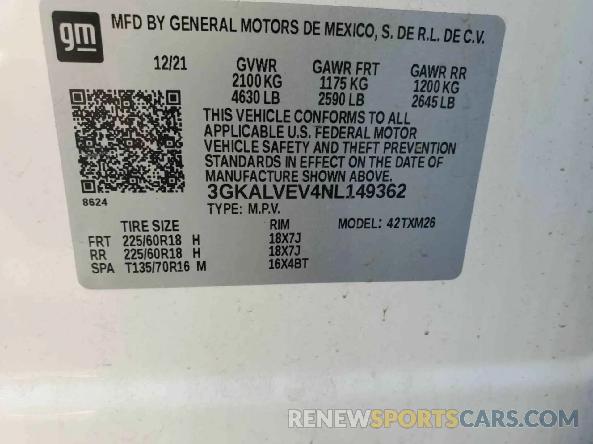 7 Photograph of a damaged car 3GKALVEV4NL149362 GMC TERRAIN 2022