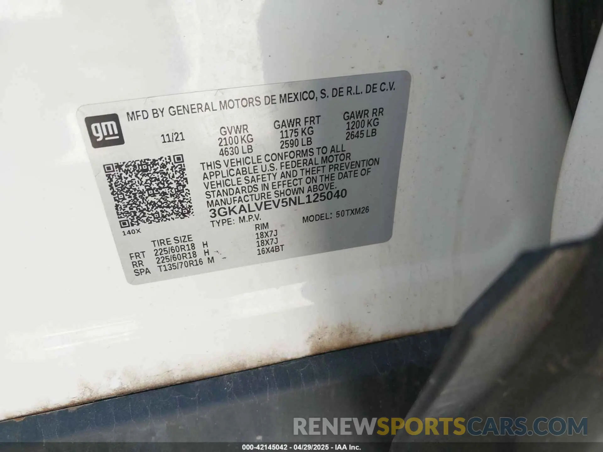9 Photograph of a damaged car 3GKALVEV5NL125040 GMC TERRAIN 2022