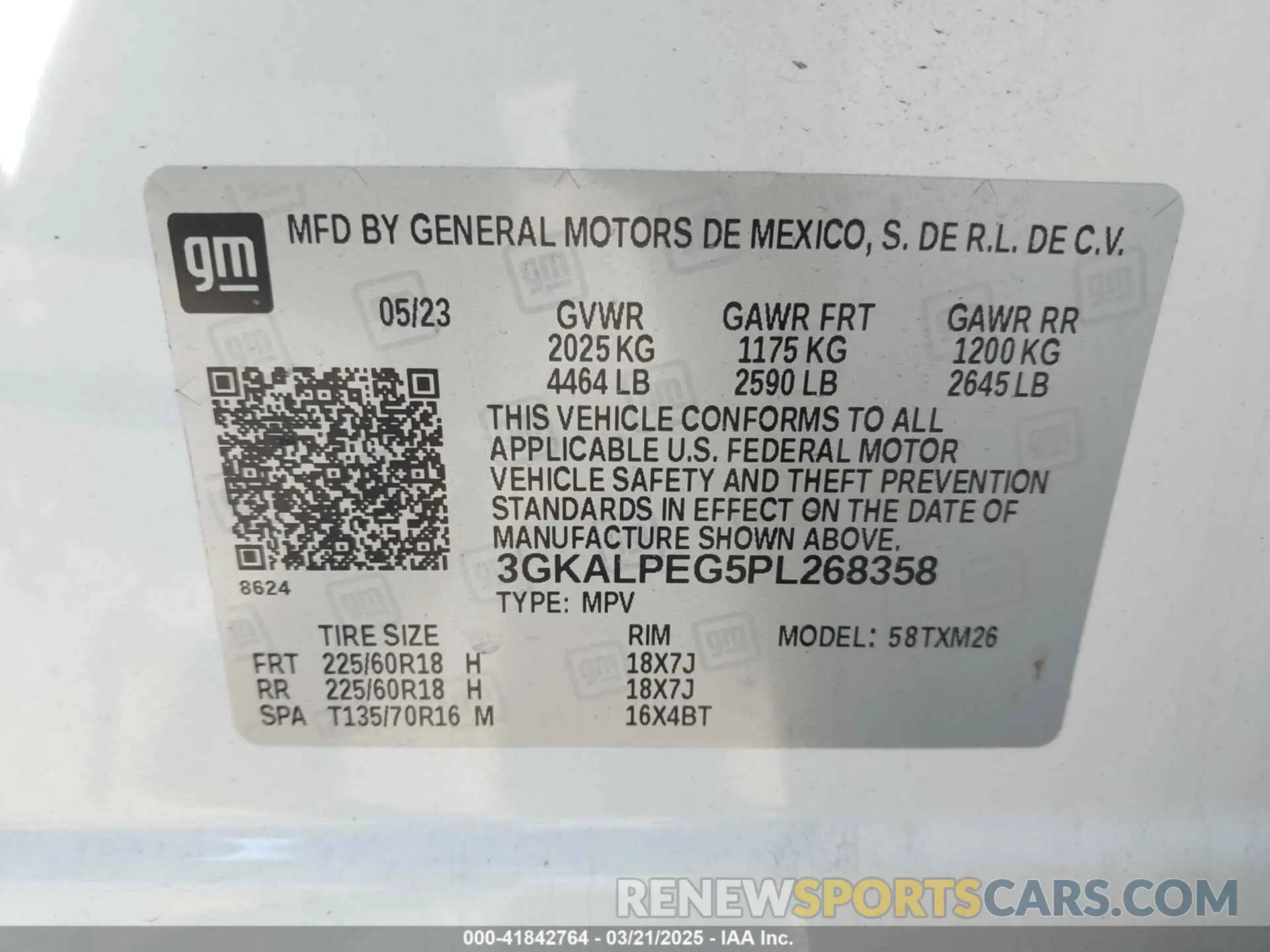 9 Photograph of a damaged car 3GKALPEG5PL268358 GMC TERRAIN 2023