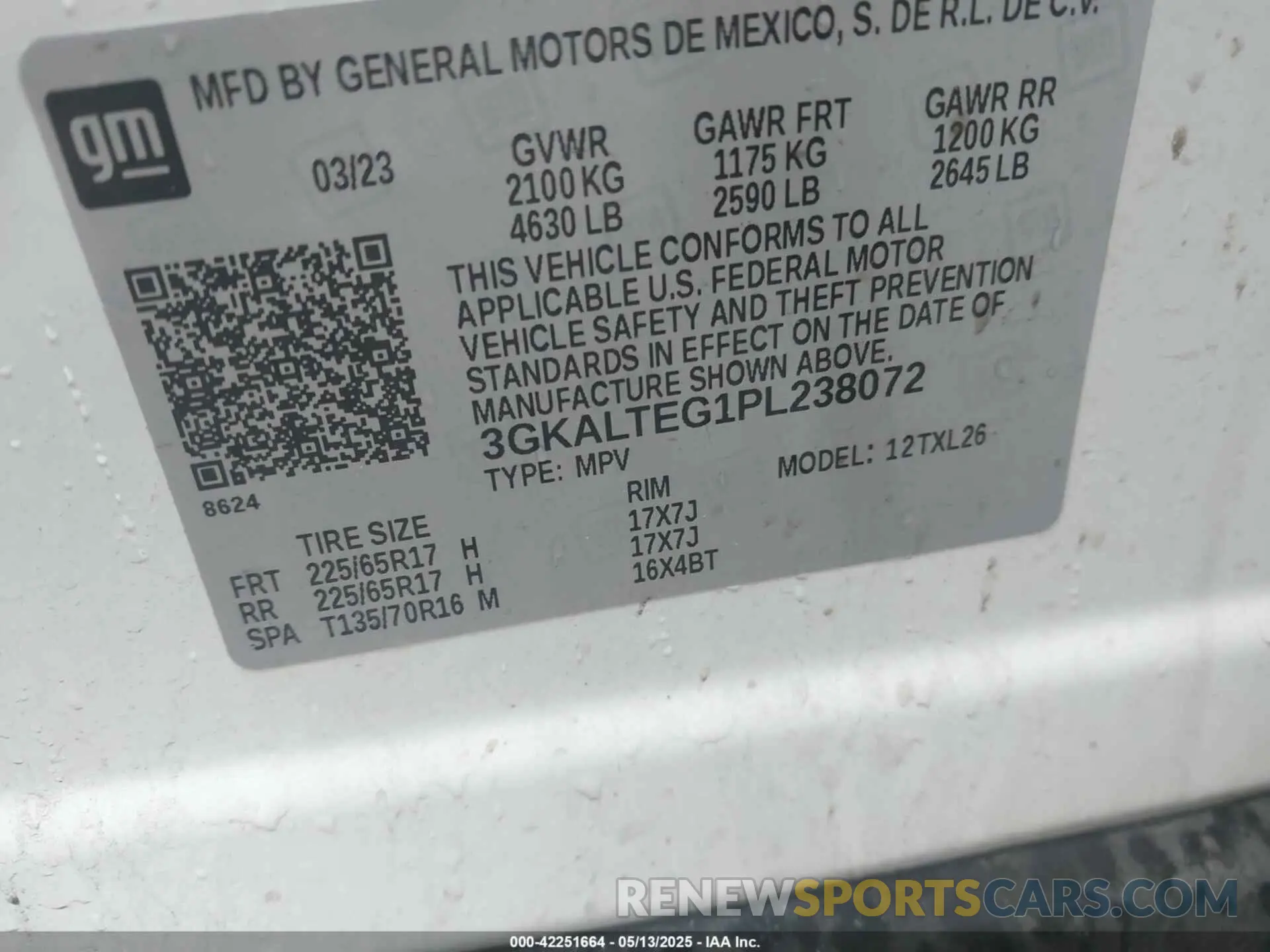 9 Photograph of a damaged car 3GKALTEG1PL238072 GMC TERRAIN 2023