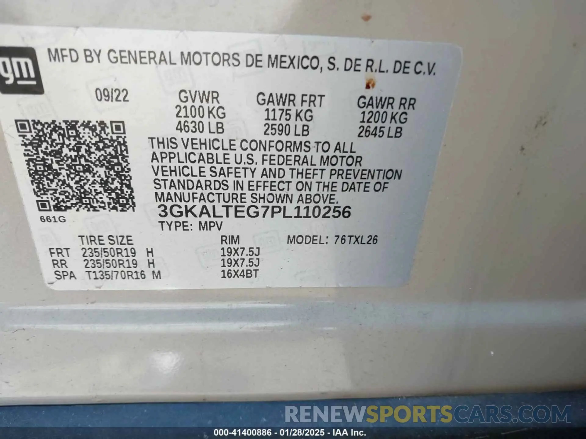 9 Photograph of a damaged car 3GKALTEG7PL110256 GMC TERRAIN 2023