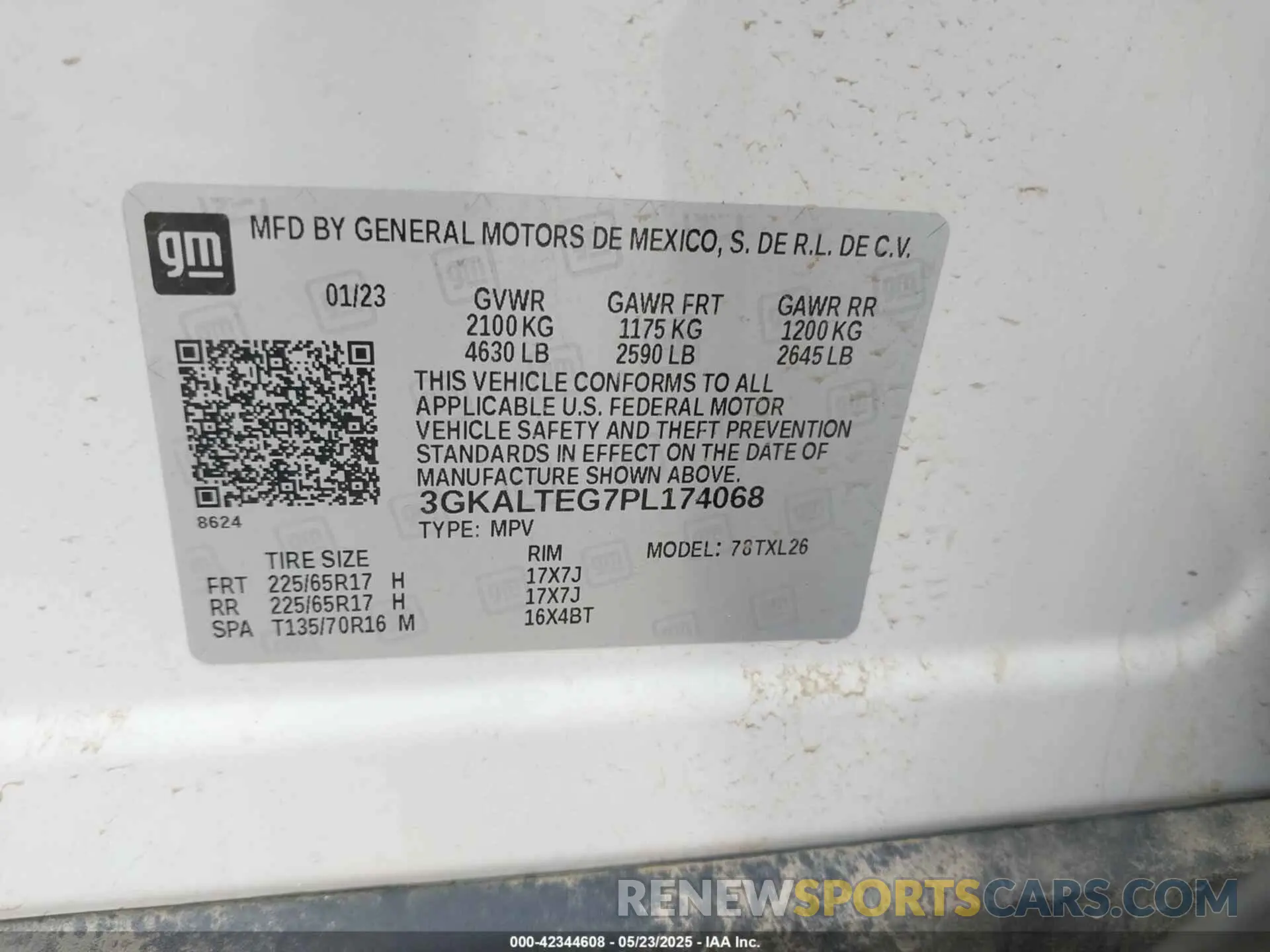 9 Фотография поврежденного автомобиля 3GKALTEG7PL174068 GMC TERRAIN 2023