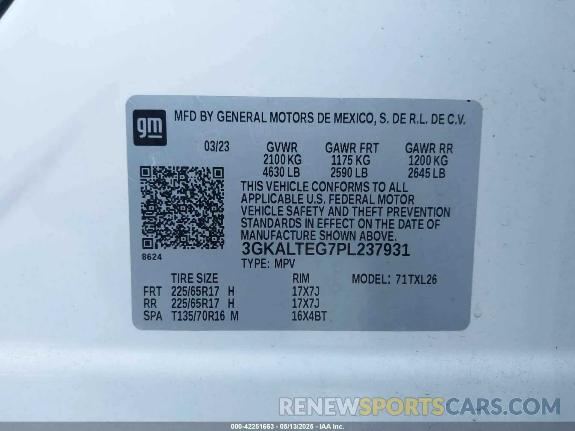 9 Фотография поврежденного автомобиля 3GKALTEG7PL237931 GMC TERRAIN 2023
